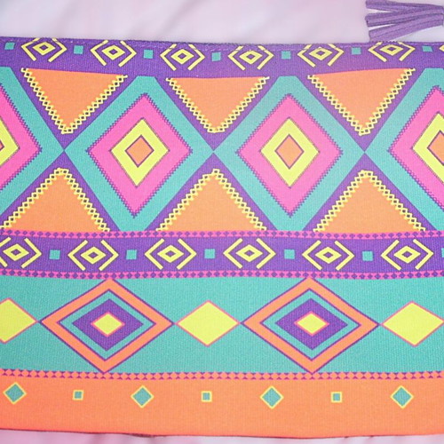 Tecnoskin women's toiletry bag new, colorful with purple lining
