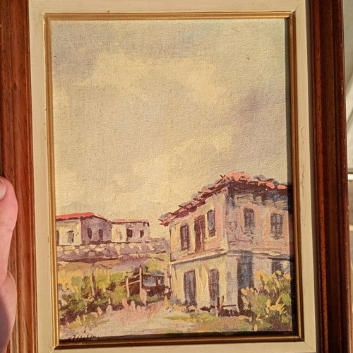 Vintage painting used, possibly by P. Tetsis 30x24