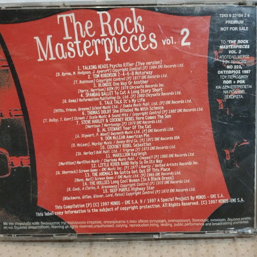 The Rock Masterpieces Vol. 2 CD used, rock