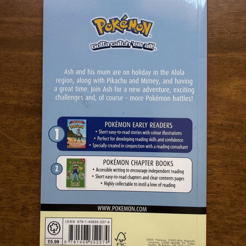 Pokemon Early Reader Alola Adventure book like new, English