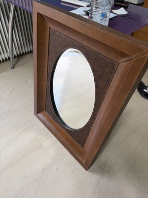 Classic mirror with brown frame