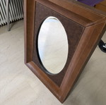 Classic mirror with brown frame