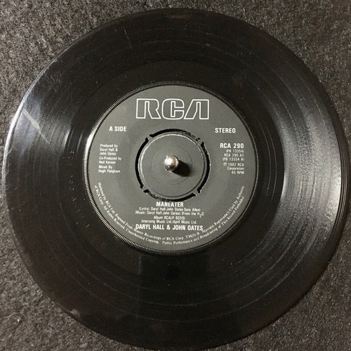Daryl Hall + John Oates Maneater βινύλιο 7" 45 RPM single μεταχειρισμένο, rock