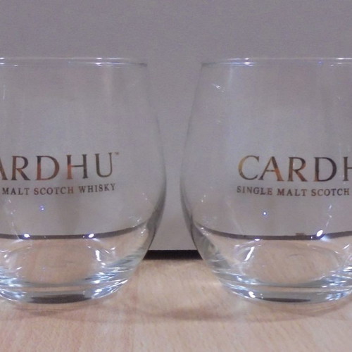 Cardhu scotch whisky promotional set of 2 glasses used