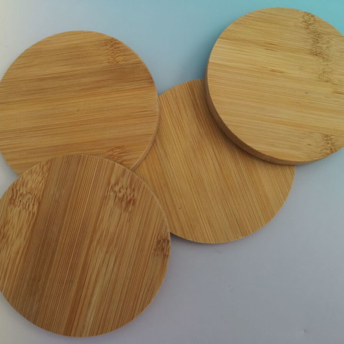 Bamboo Coasters Set of 4 like new, natural wood color
