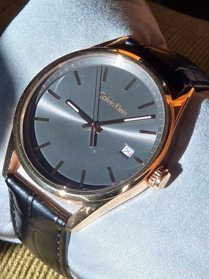 Ρολόι Calvin Klein καινούργιο, κλασικό στυλ, unisex, μαύρο