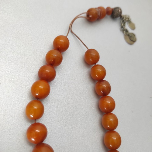 Komboloi mastic 21 beads vintage metal part used