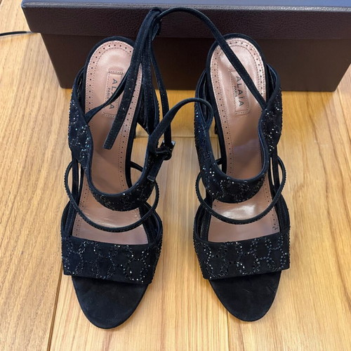Alaïa high heel shoes new, size 40, black leather sandals