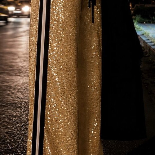 Fashion Limousine gold sequin wide-leg pants XS