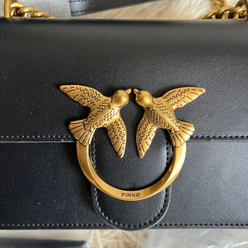 Pinko crossbody bag new black with gold details