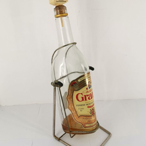 Grants collectible glass whiskey bottle with valve used