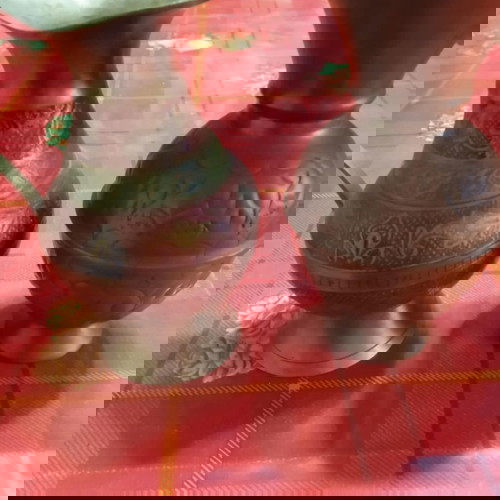 Διακοσμητικά επιτραπέζια μπρούτζινα σαν καινούργια, σετ 2 τεμαχίων