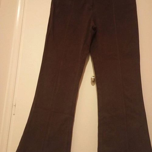 Brown elastic bell-bottom pants like new, size XL