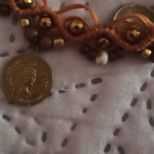 Macrame anklet new, brown