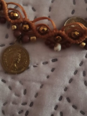 Macrame anklet new, brown