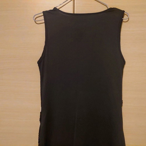 Rock dress black sequin with white skulls like new