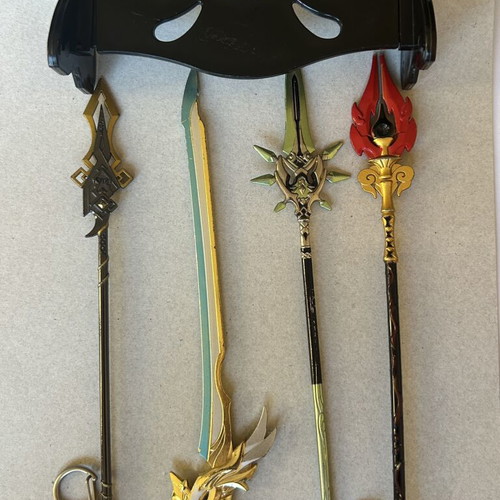 Genshin Impact Weapon Keychains with Stand like new