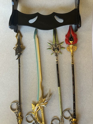 Genshin Impact Weapon Keychains with Stand like new