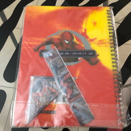 Spider-Man 2 softcover spiral notebook set new 26x20cm with ruler and triangle