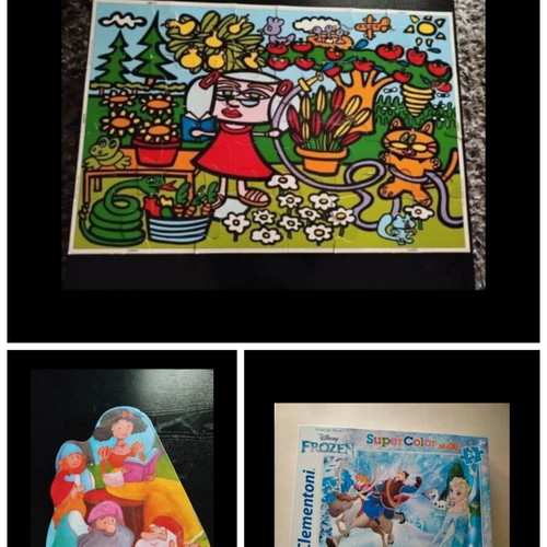 3 children's puzzles, complete sets, UNICEF box worn