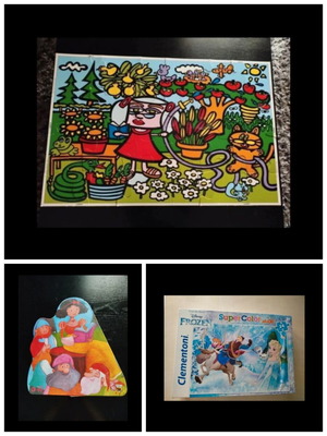 3 children's puzzles, complete sets, UNICEF box worn