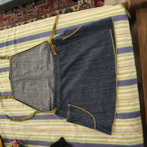 Blue salopette skirt like new, size S