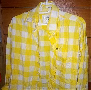 Abercrombie & Fitch καρο πουκαμισο κιτρινο large
