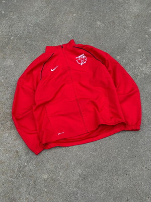 Nike Y2k Vintage Windbreaker Track Jacket Full Zip 2000s Solo Swoosh Red like new