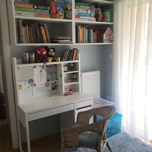 Brimnes single bed with Micke desk and 2 foam mattresses used