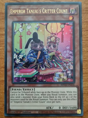 Emperor Tanuki's Critter Count κάρτα Yu-Gi-Oh! σαν καινούργιο, 1η έκδοση