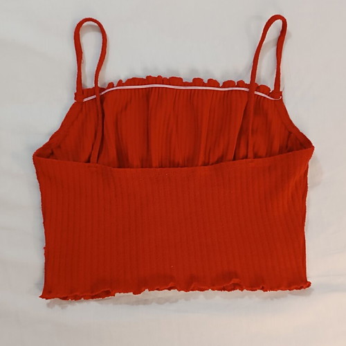 Shein red crop top ribbed, size S, like new