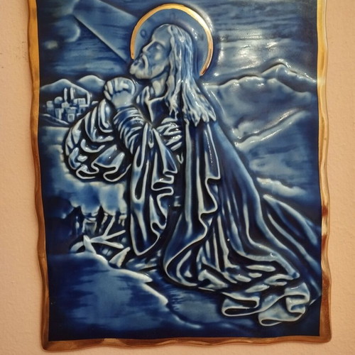 Orthodox porcelain gilded icon of Jesus Christ like new