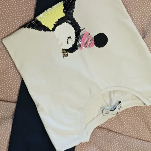 Clothing set with color-changing sequin t-shirt and sweatshirt pants like new