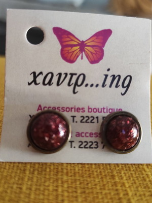 Earrings new in burgundy red