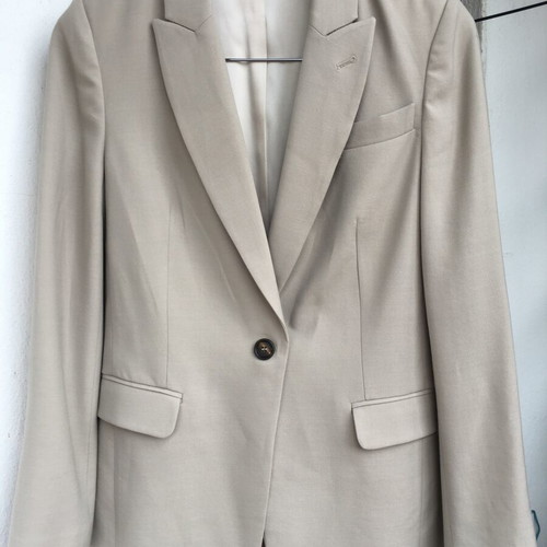 Brunello Cucinelli Monili Collar Wool Blazer new, size 38, beige