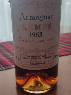 Armagnac Sempé 1963 sealed, like new