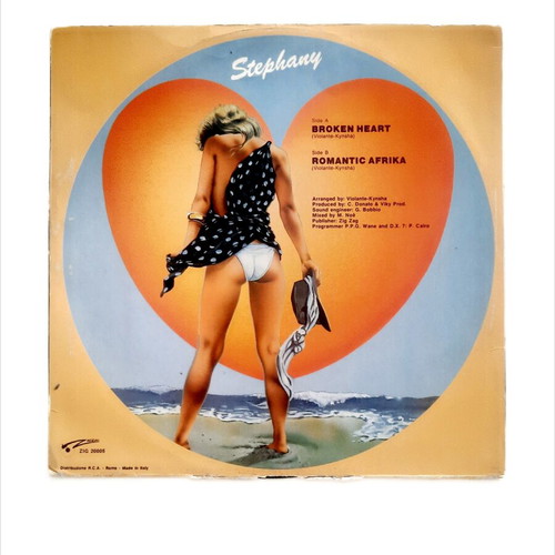 Stephany Broken Heart / Romantic Afrika 12" vinyl single, Italo-Disco