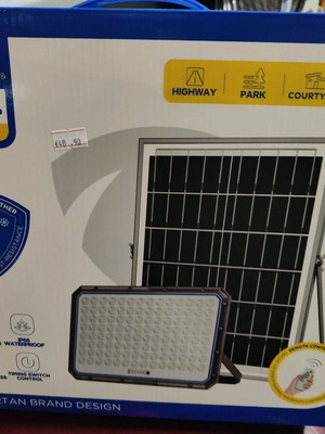 Jortan led floodlight with solar panel new