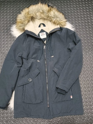 Men's blue long parka jacket Pull & Bear size M like new