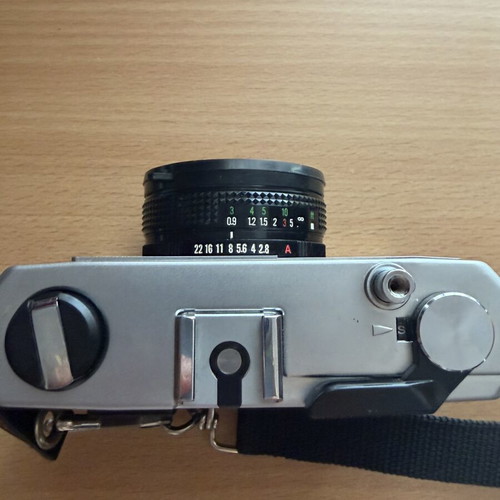 Fujica GA 35mm vintage film camera with leather case and strap