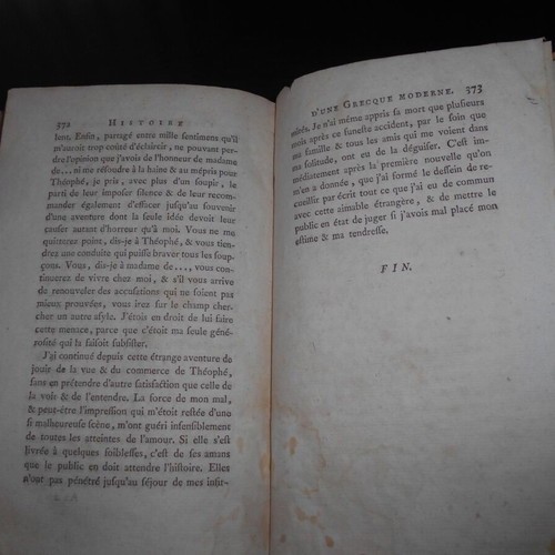 Histoire d'une Grecque book used, 18th century novel with engravings