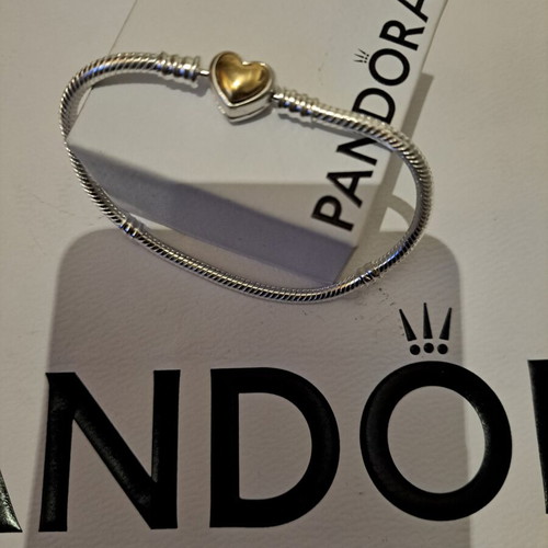 Pandora bracelet size 18, new, heart clasp with gold plating