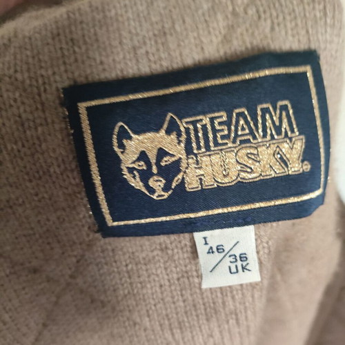 Husky brown coat size S cotton and nylon with cashmere lining like new