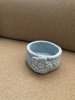 Knitted basket handmade new for space organization