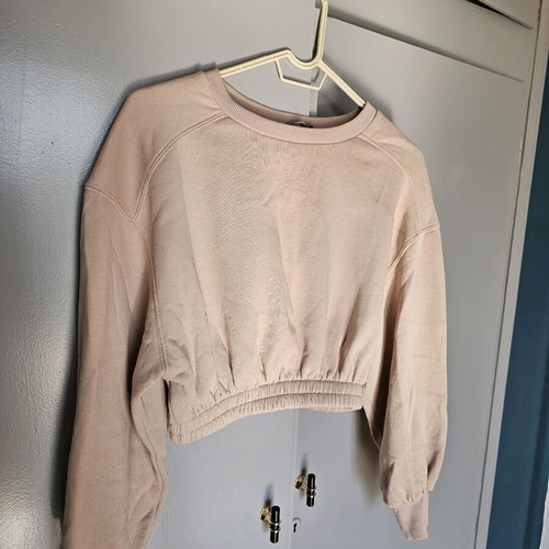 Beige crop top sweatshirt blouse like new, Small