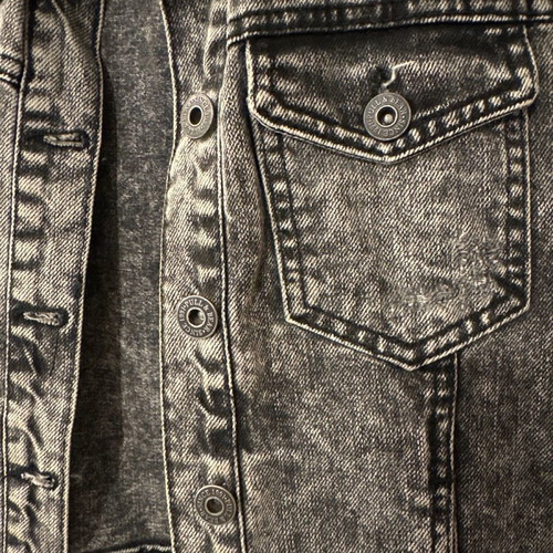 Denim sleeveless jacket like new, size S, black with studs
