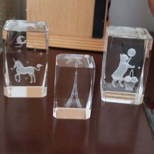 Decorative crystal pieces like new, set of 3