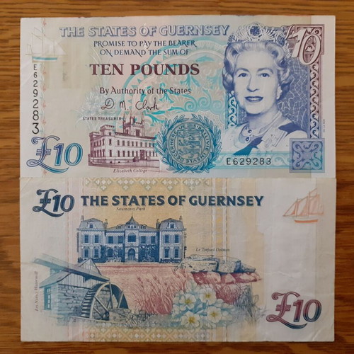 The States of Guernsey 10 Pounds banknote used 1995-2023