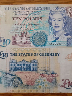 The States of Guernsey 10 Pounds banknote used 1995-2023