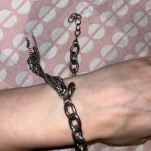 Zara bracelets 2 together in pack used, white and gray